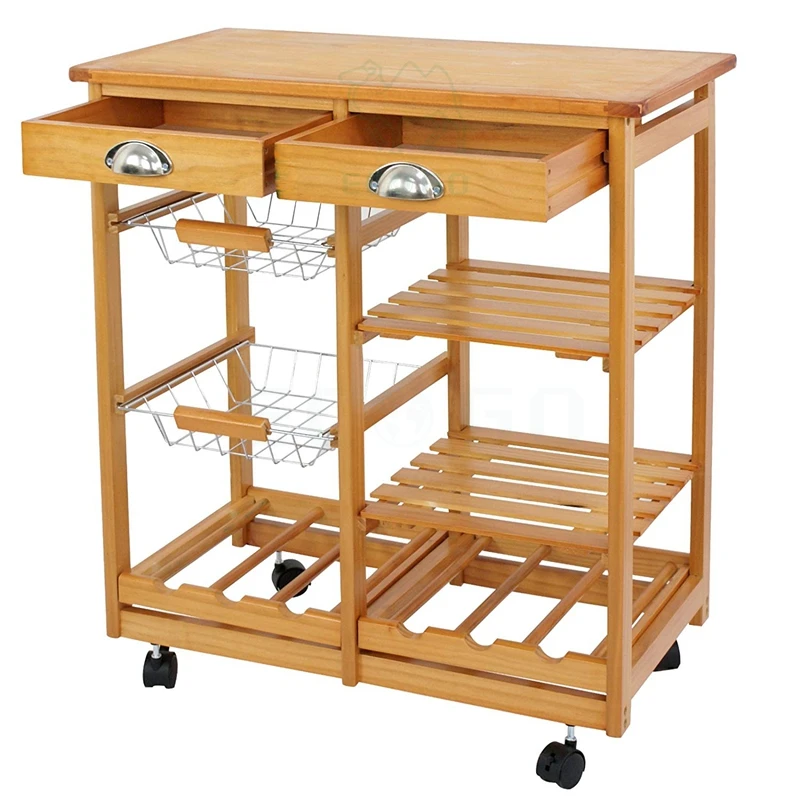 4-Tier Multifunction Utility Food Tea  Kitchen Storage Trolley Cart