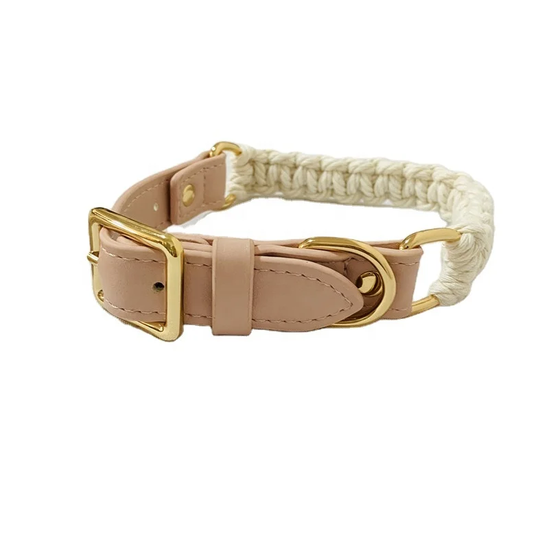 Strong and Durable rope leash with collar Dog Lead and leash set luxury