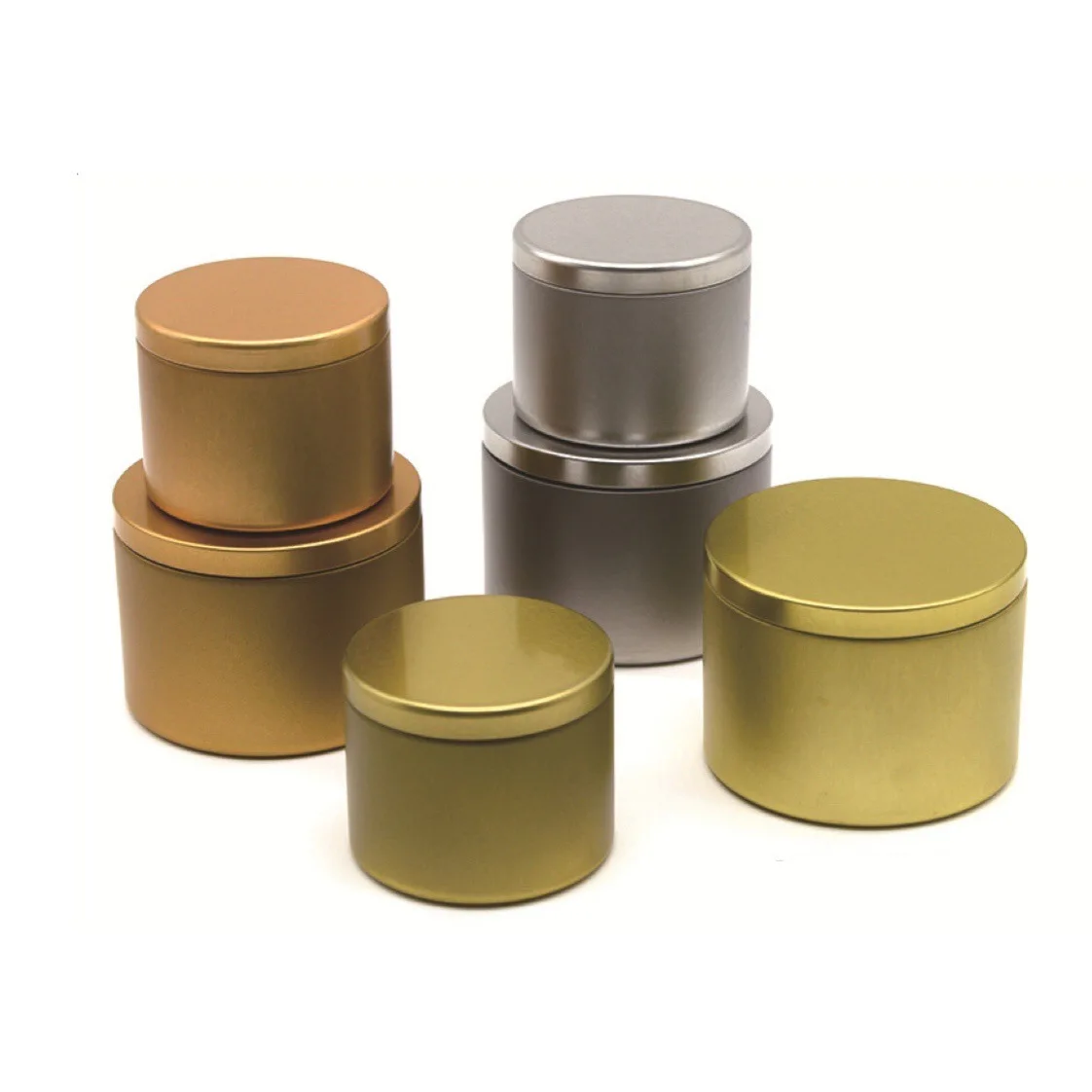 4oz 8 oz Seamless Empty Tinplate Box Tins Cans Candle Tin Container Metal Matte Black Scented Soy Candle Jars with Lid