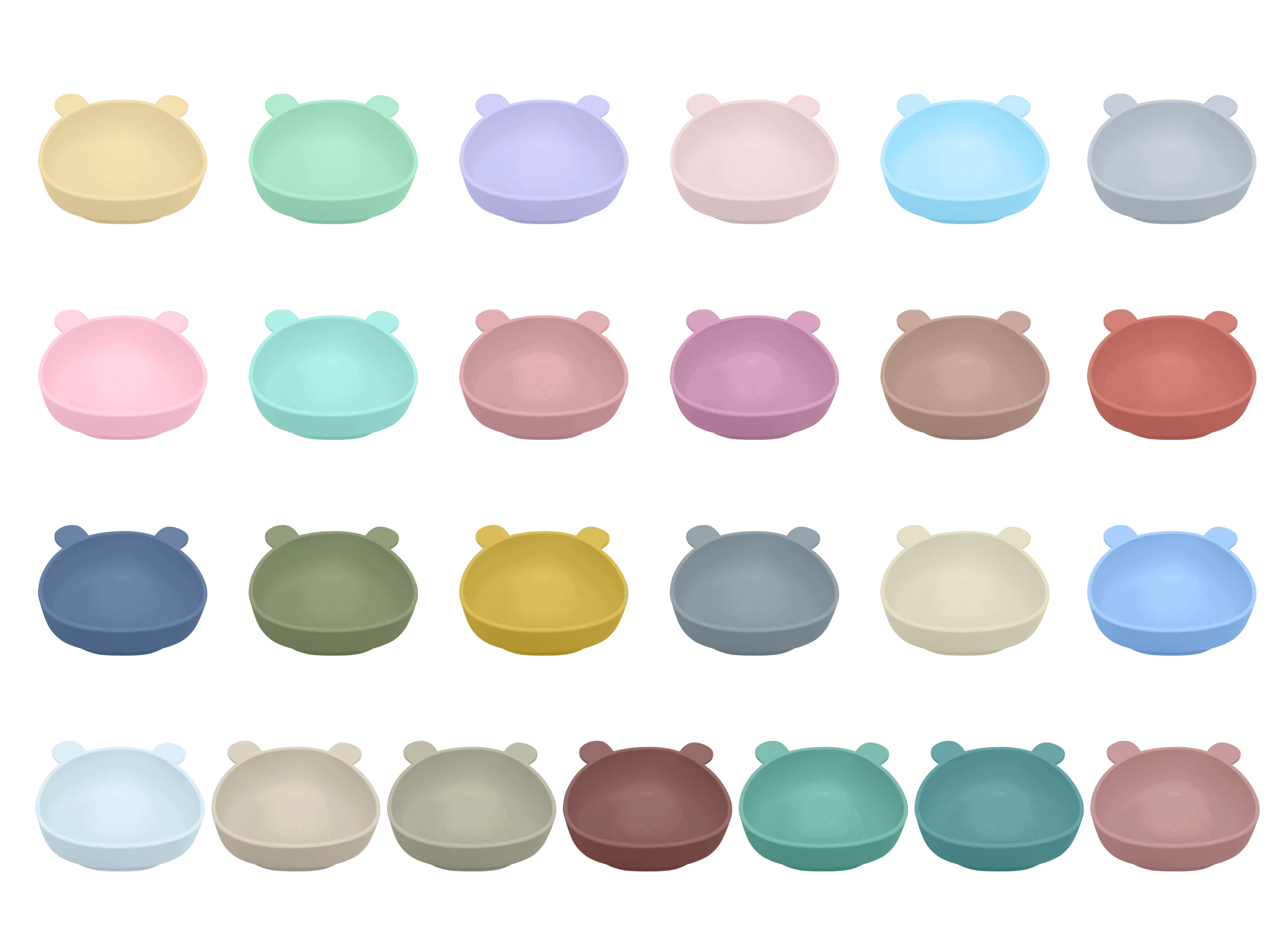 Pattern customization eco friendly solid color silicone bowl Food Grade Suction Silicone safety bear baby bowl