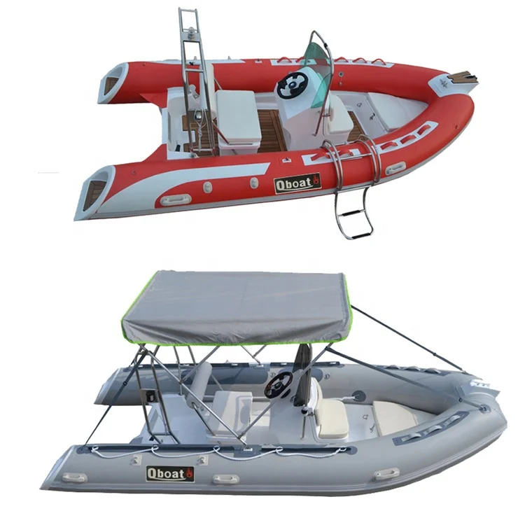 CE center control fiberglass hypalon inflatable boat 14 ft With Rib Hull Made of 1.2mm PVC Material For Sale