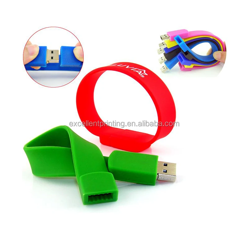 Custom Logo Memory Portable Wristband Usb Flash Drive Bracelet Pendrive Memory Stick