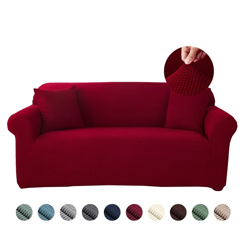 Grey  Sofa Cover for 3 2 1 seater couches Plain Slipcover Furniture Protector  Polar Fleece  Polyester Spandex Jacquard