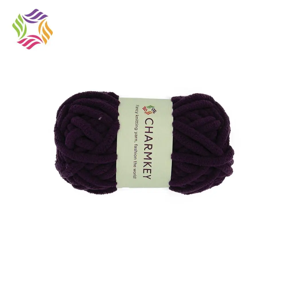  Charmkey синель крупная полиэфирная пряжа оптом для вязания крючком шарфа