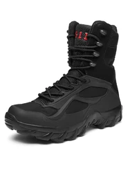 Waterproof Lightweight Army Jungle Boot for Men Botas Militares Working Boots With Steel Toe Safety Black High Ankle Combat Boot