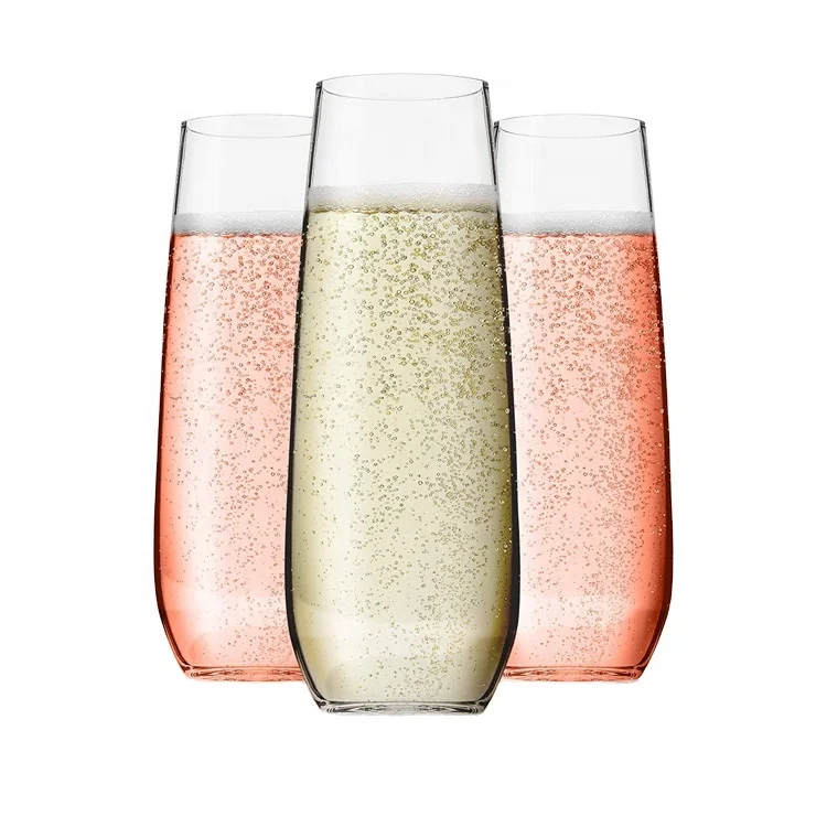 Clear unbreakable toasting glasses shatterproof disposable wedding plastic champagne flutes