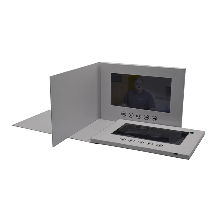 Factory Direct Supply Creative Gifts Customization Blank 7 inch  Electronic Video Greeting Card 5 inch white Video Brochure
