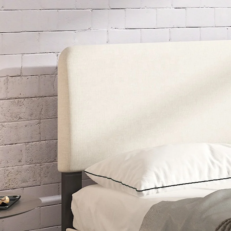 Simple Style Upholstered Beds with Metal Tube & Wooden Bed Board JHRB016