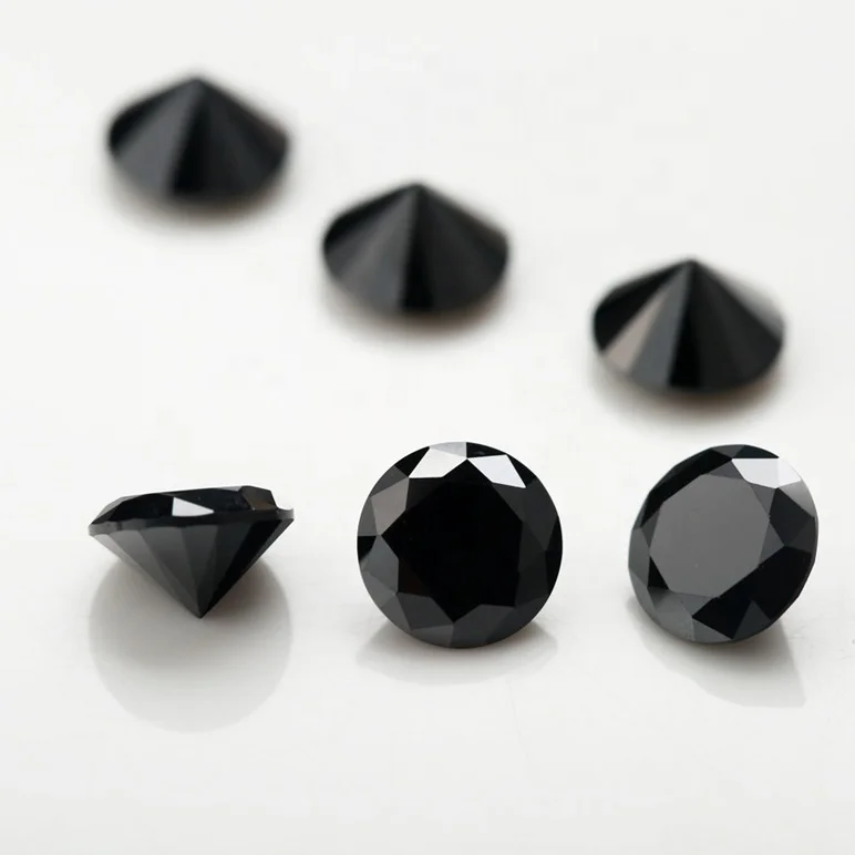 Wholesale 6.5mm 1ct Black moissanite loose diamonds 0.8mm-15mm brilliant cut GRA certificate moissanite diamonds
