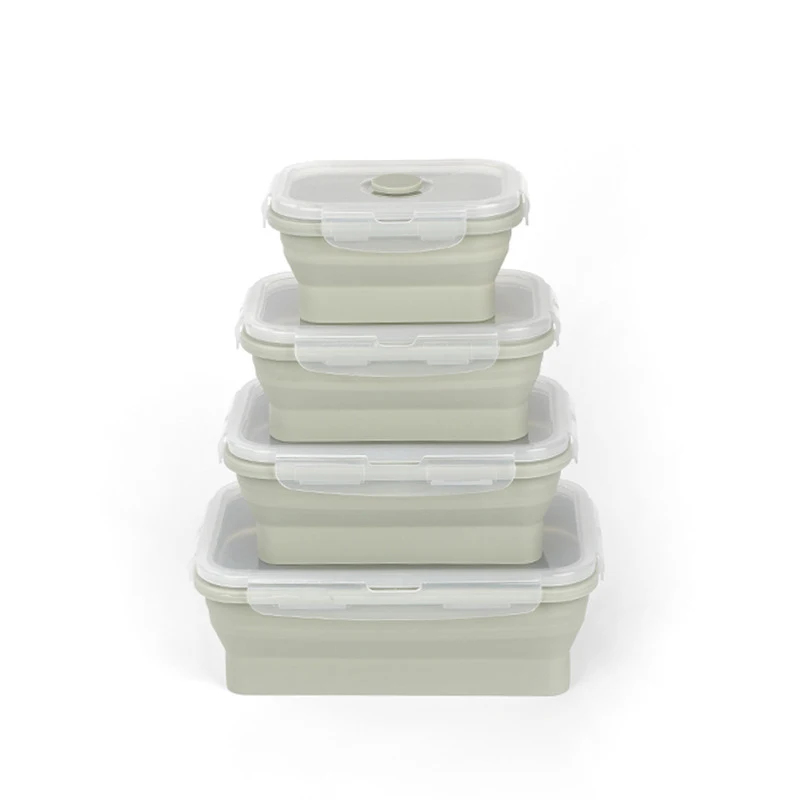 Oven Safe Silicone Collapsible Foldable Lunch Box  Silicone Food Storage Container with Lid