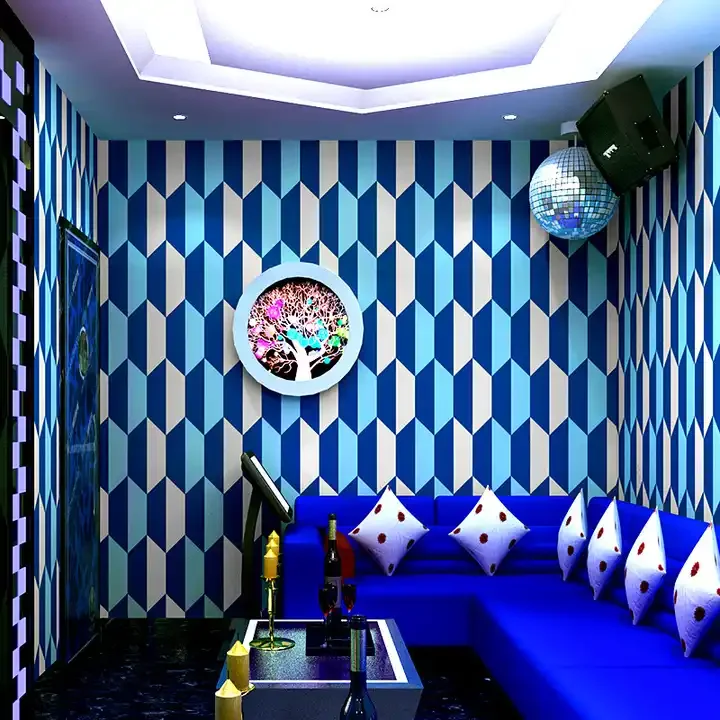3D Corridor Glitter Decorative Background Wallpaper For Cabaret KTV