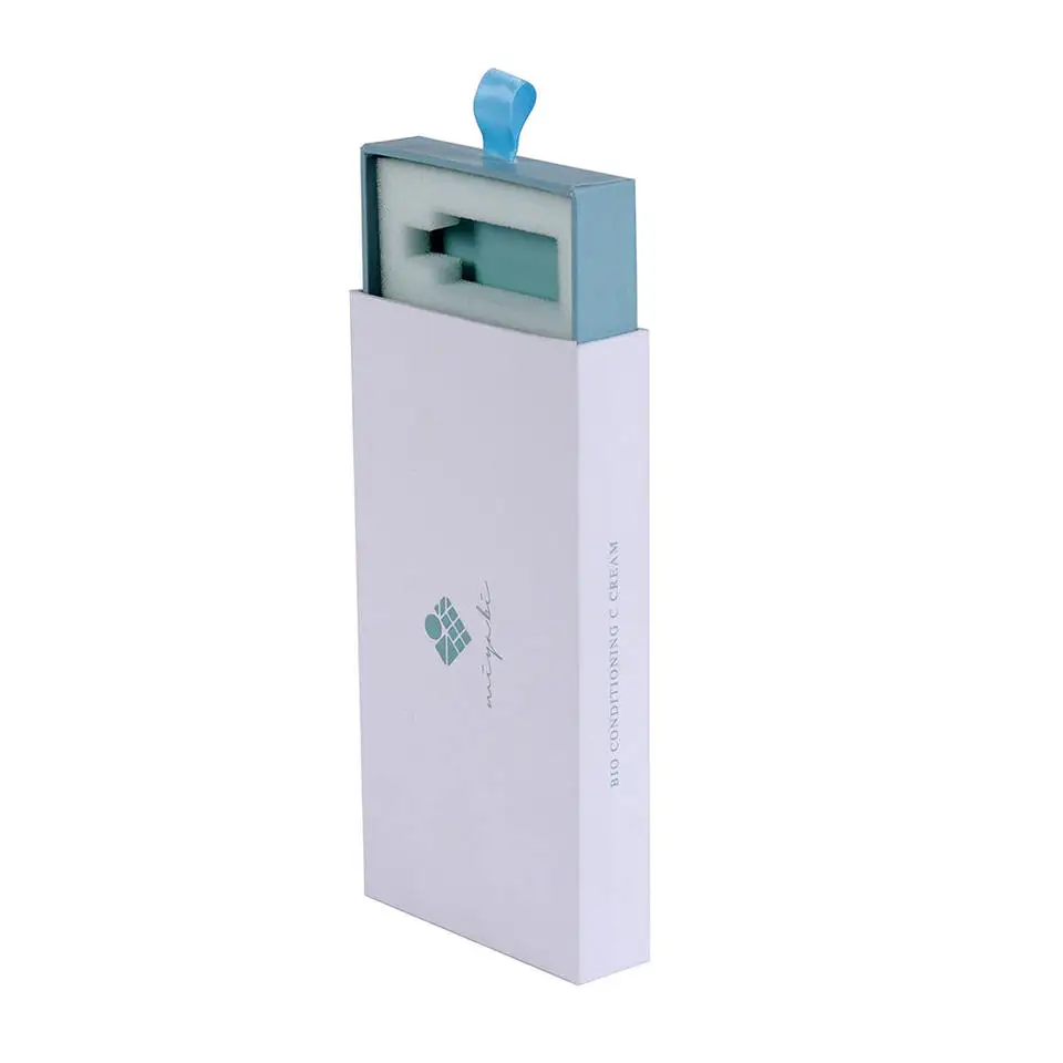 Customized Paper Cardboard Cosmetic Skincare Packaging Perfume Essential Oil Bottle Packaging  Drawer Box With Eva Foam Insert
