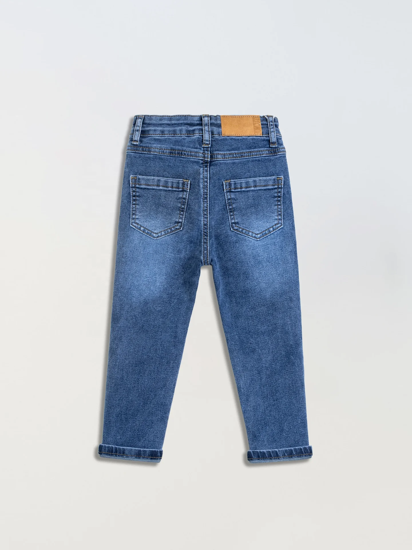 OEM Fashion Casual Children Denim Jeans LOGO Stretch Boys Denim Jeans Straight Legged Pants Factory Wholesale