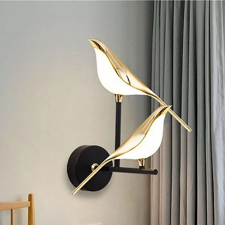 Wholesale Modern Nordic Gold Plating Wall Acrylic Bedroom Bedside Sconce Bathroom Plastic Hallway Staircase Wall Light Fixture