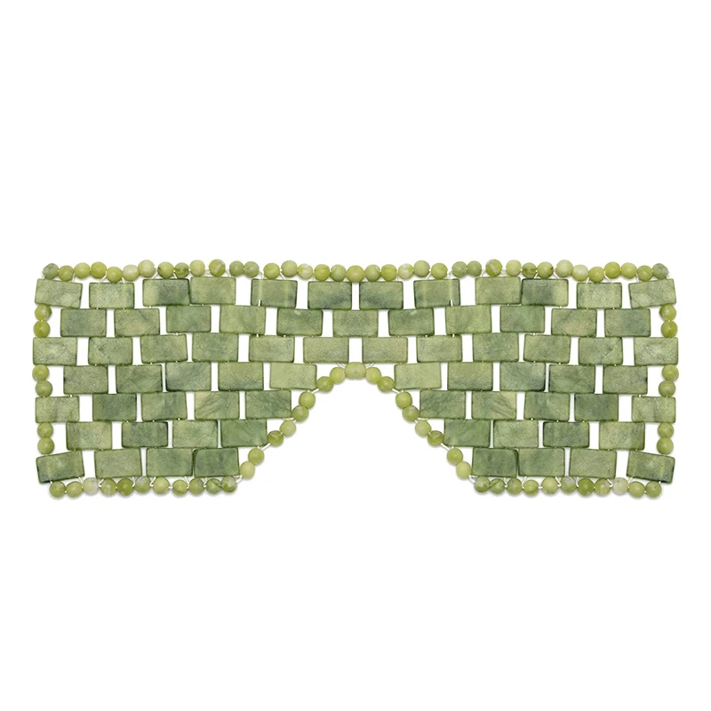 Natural Rose Quartz Facial Eye Mask Health massager spa products mini beauty green jade square eye mask stone eye mask