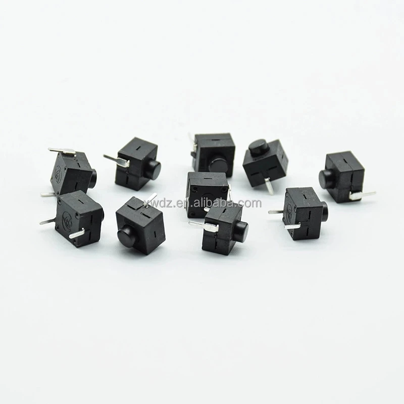 red/black Small micro self locking switch 8*8*8.4 wit 2 feet with lock light touch switch button switch L068-A DC30V1A