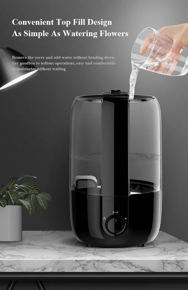 Ультразвуковой увлажнитель воздуха RUNAL OEM ODM 4L Rohs Humdifer Luchtbevochtiger Pp для дома спальни