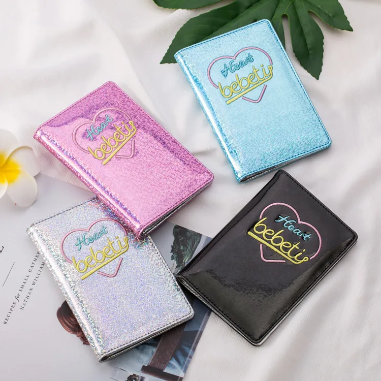 Laser Passport Holder Glitter Shiny Passport Case with 3 Colors PU Leather Passport Holder
