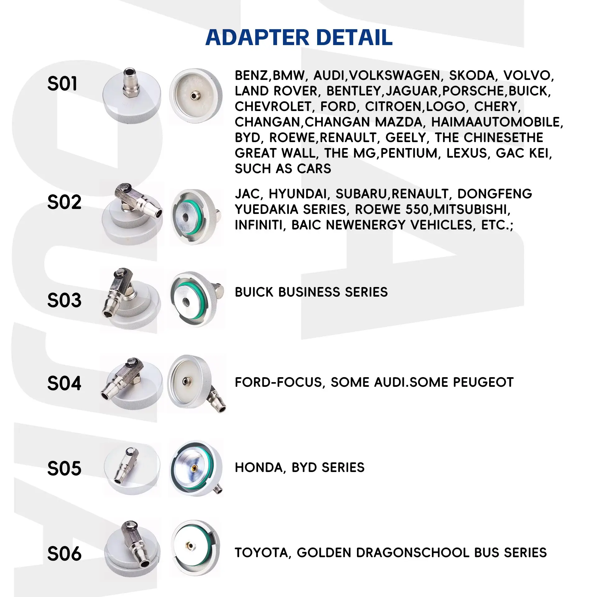 15PCS Aluminum Alloy Smart European standard car brake fluid exchange adapter brake oil changer connector brake fluid adapter