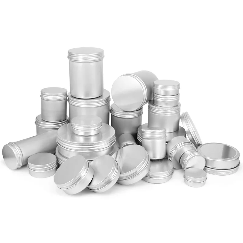 Оптовая продажа по индивидуальному заказу алюминиевая металлическая банка контейнер для табака оловянные алюминиевые банки косметики круглые крема