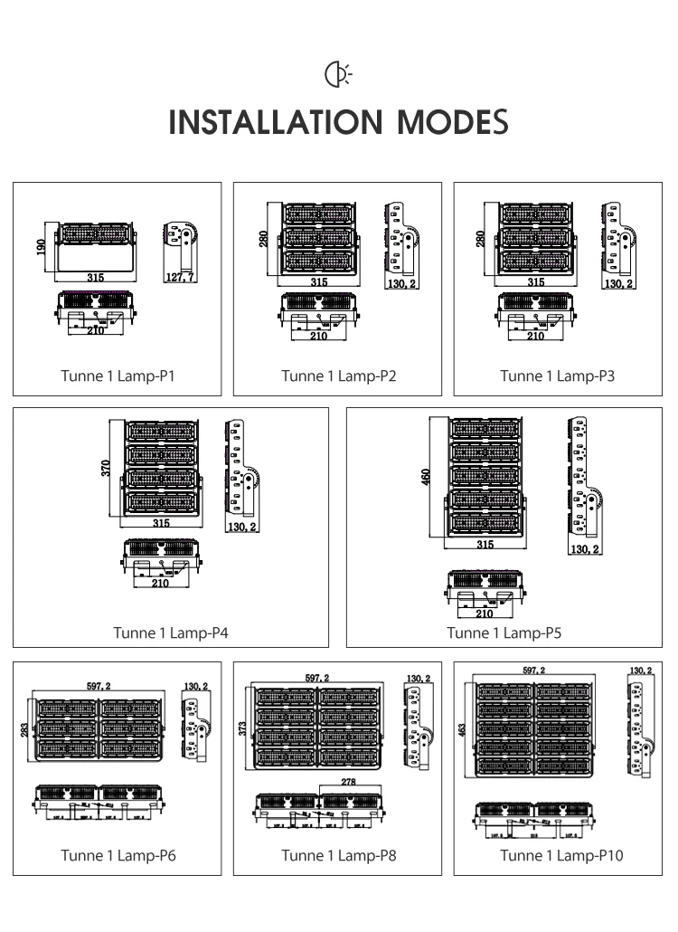 Led Chip Flood Lights Customizable Stadium Lamp Outdoor Flood Light Metal