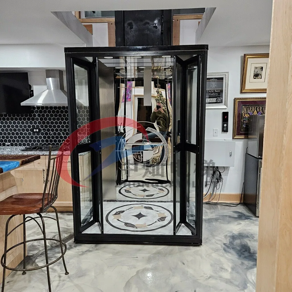 HOT sale 200kg 400kg Small Home Elevator Hydraulic Residential Villa Lift 2 Floor 4 Floor House Elevator For 1-5 Person