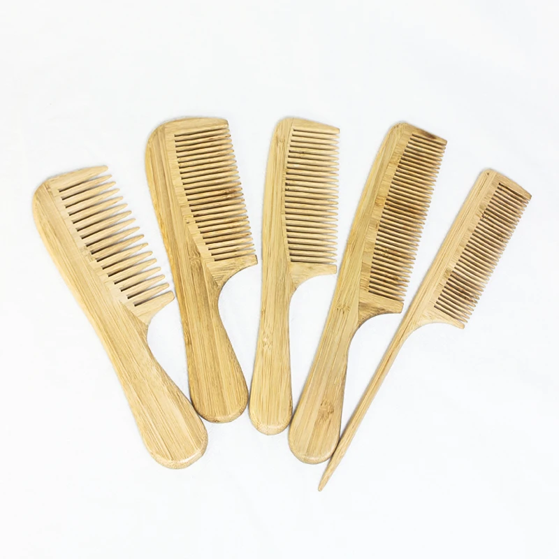 Wholesale Bamboo Salon Barber private lab Eco friendly wooden hair dryer natural bamboo massage comb wood haircomb