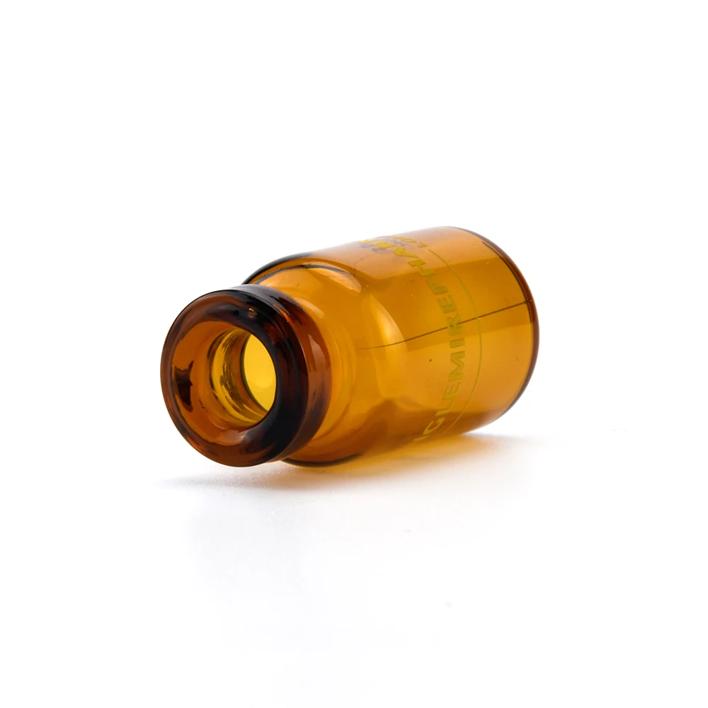 ISO quality certified 2ml amber borosilicate laboratory sample glass bottle