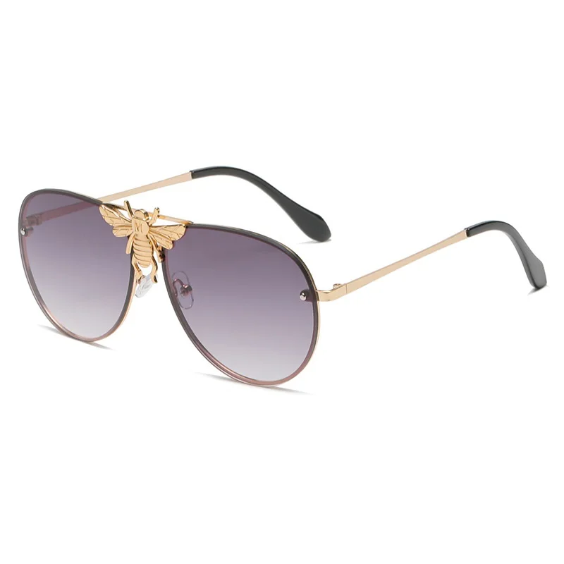 Hot Selling Spectacle Bee Sun Glasses Metal Frame Eyeglasses Shades Oval Color Changing Gafas De Sol Eyewear Unisex Sun