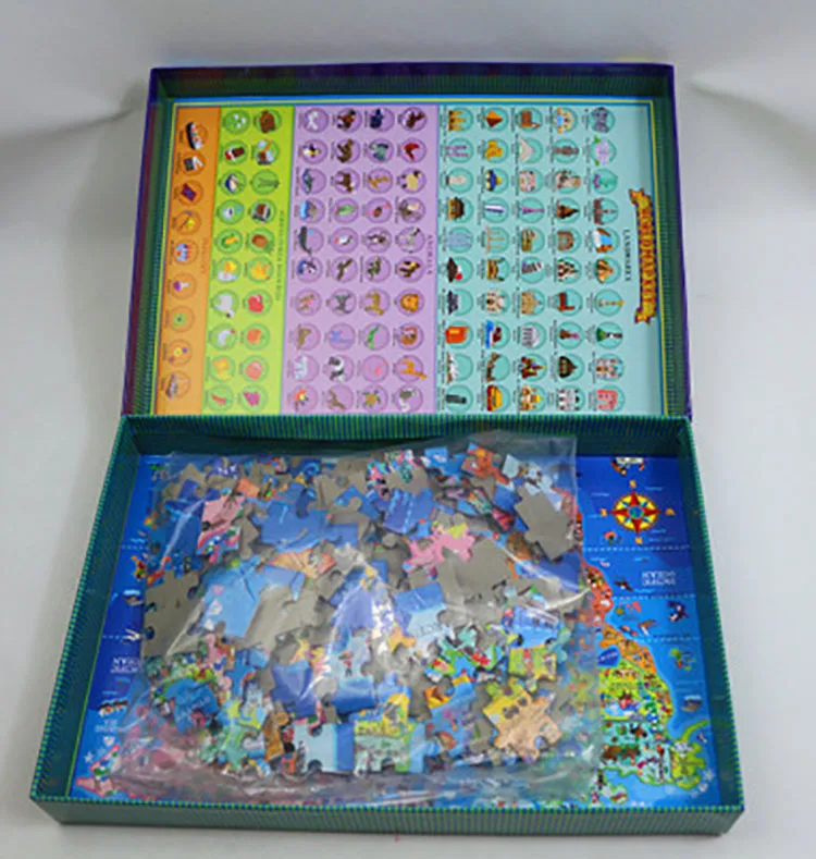 
Educational Kid World and USA Map 200 Pieces Paper Jigsaw Puzzle Game Toys 