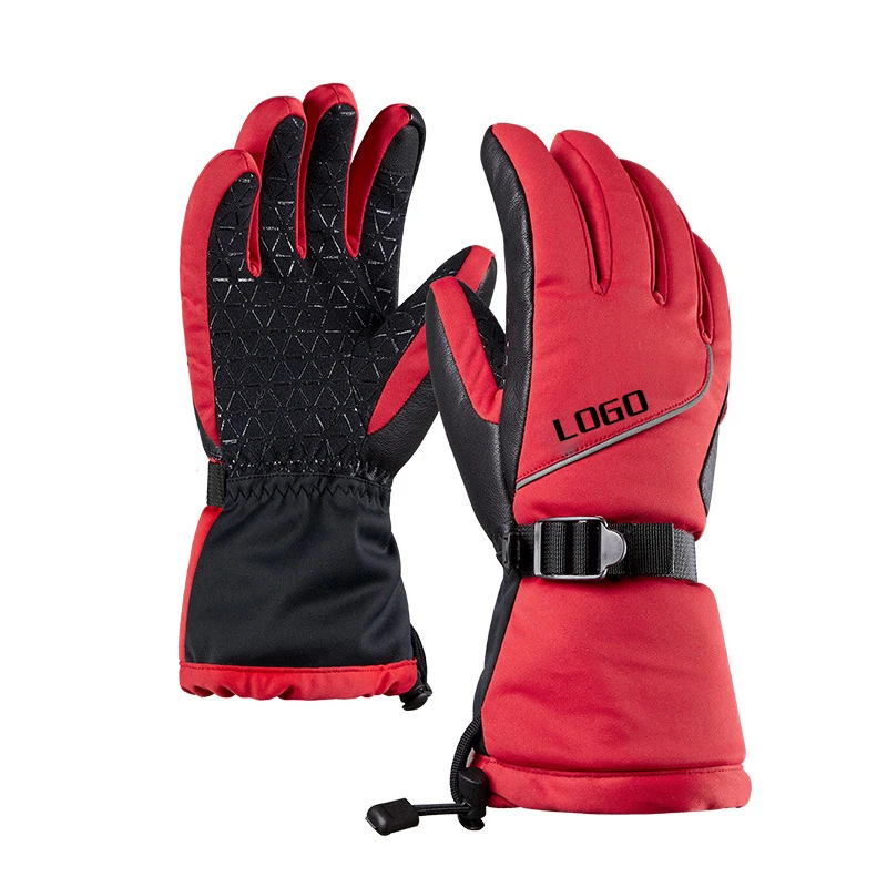 fashion touch screen winter warm waterproof leather ski gloves custom logo long mittens gloves manufacturers
