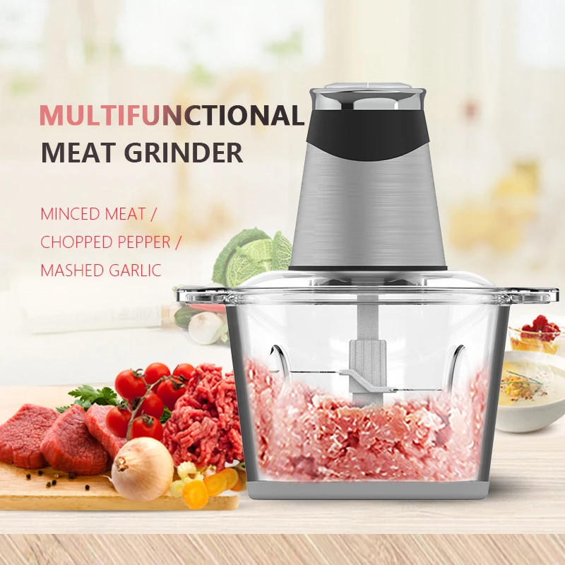 2l 3l 4l 5l 6l Electric Meat Grinder 2 Speeds Stainless Steel Electric Chopper Automatic Mincing Machine