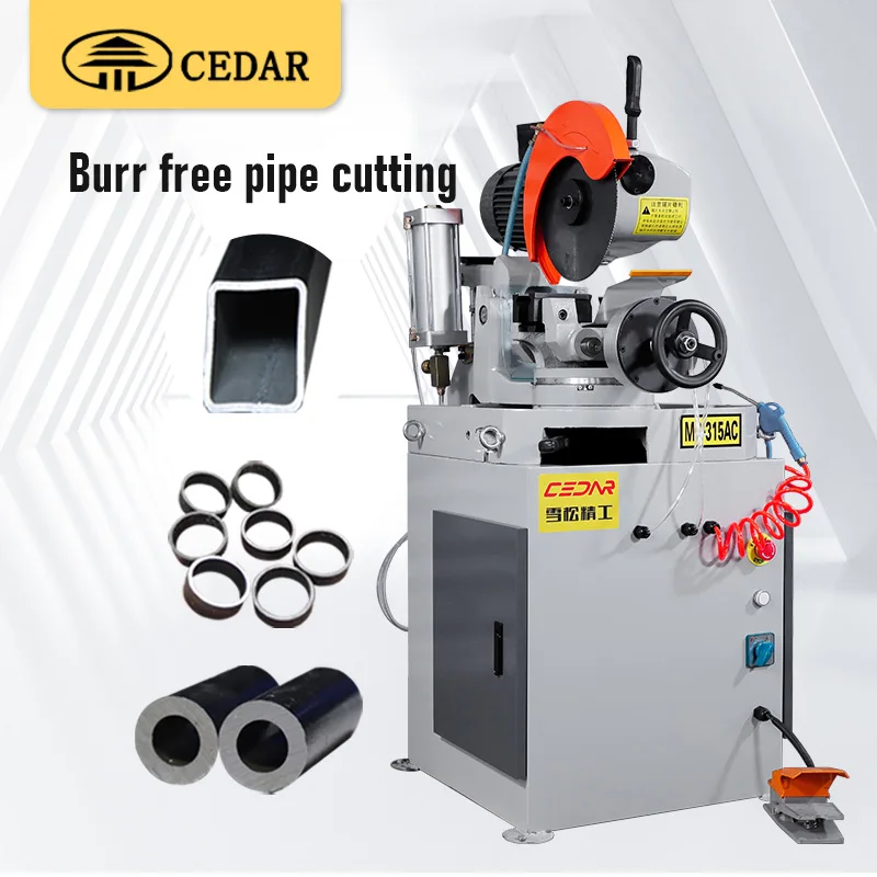 Cedar 315AC semi automatic ss pipe cutting machine for Burr free metal pipe cutting machine