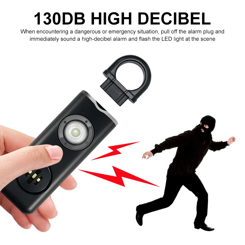 130Db SOS Survival Alarm Anti-Wolf Safety Alarm Anti Attack Personal Alarm Keychain Set For Sublimation Keychain