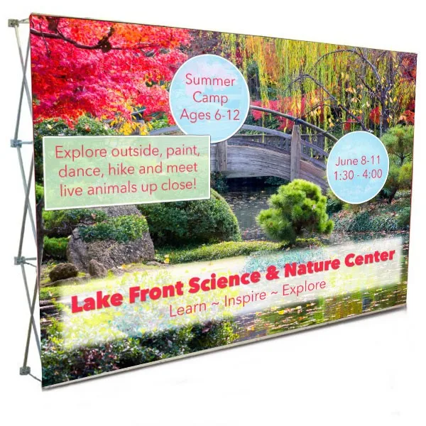 Рекламный портативный пользовательский алюминиевый тканевый всплывающий стенд настенный фон баннер