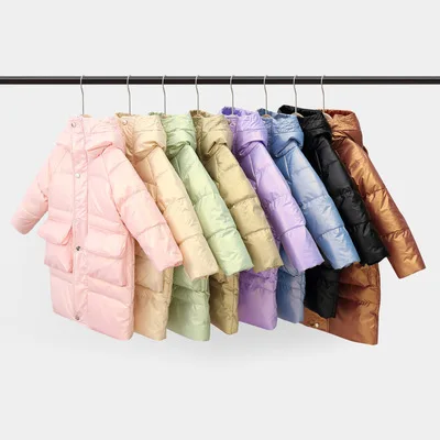 Winter Kids Coats Children Boys Jackets Fashion Thick Long Coats Girls Hooded Coat Snowsuit 3-10Y Teen Children Overcoat Parkas