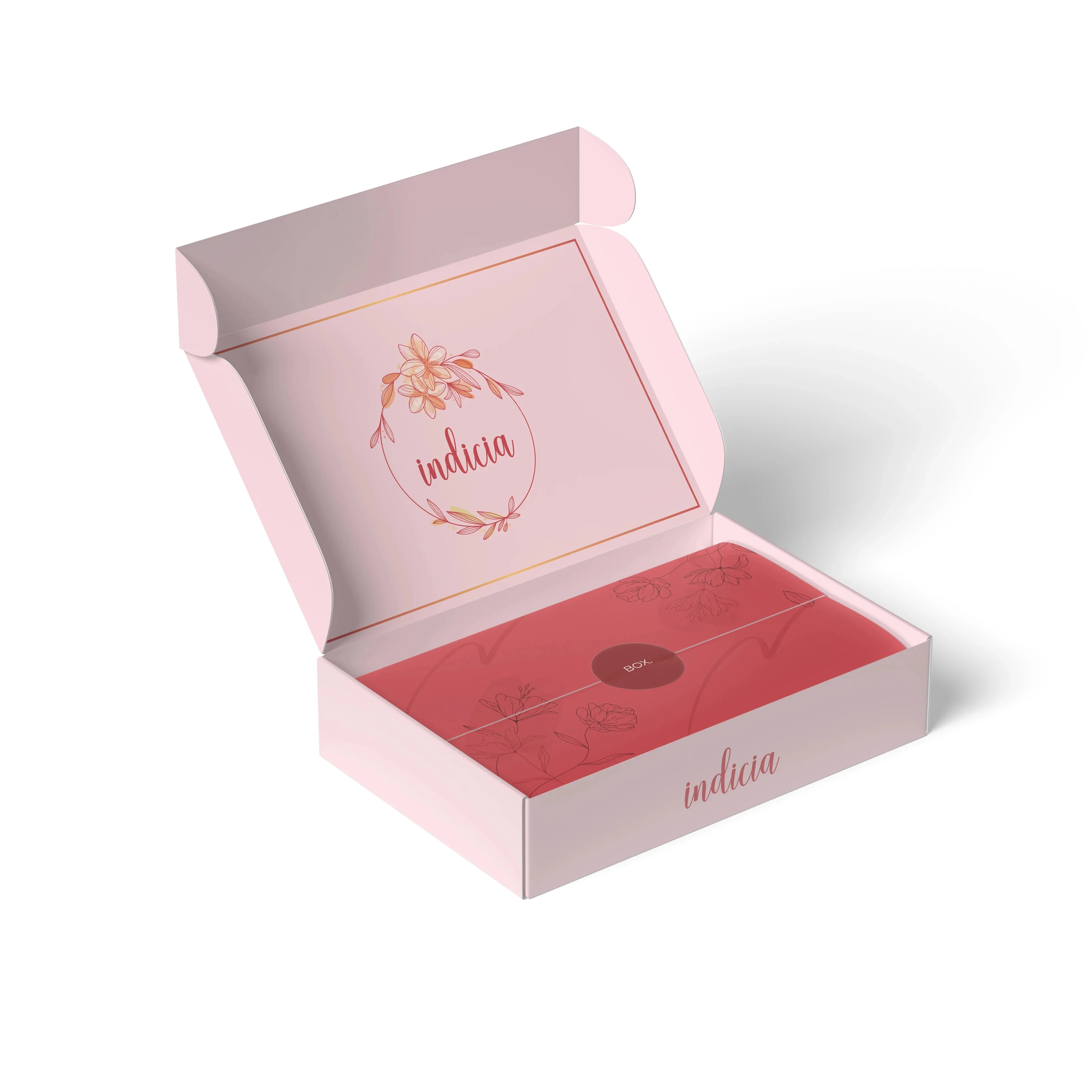 Custom Printed Pink Logistic Box Corrugated Cardboard Packaging Self-adhesive Tape Zipper Mailer Shipping Paper Box for Gift