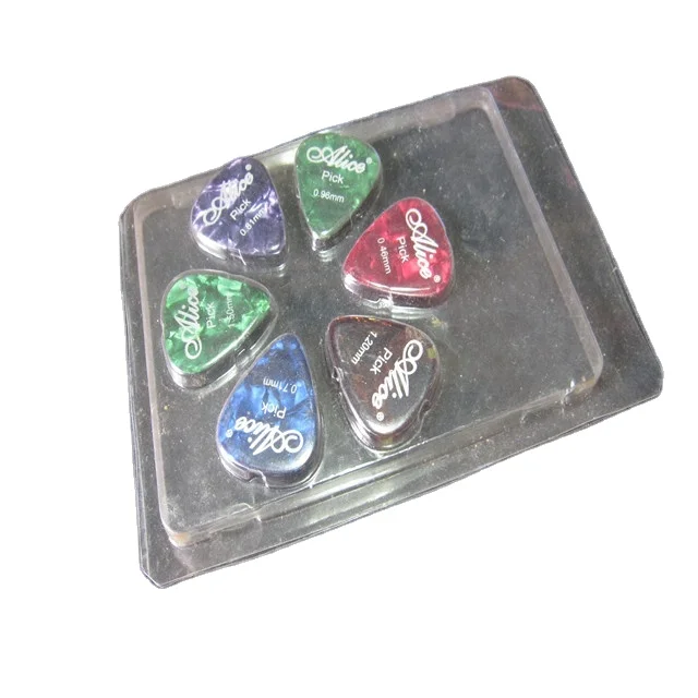 customized  clear  clamshell  blister packaging  for  6  guitar  pick