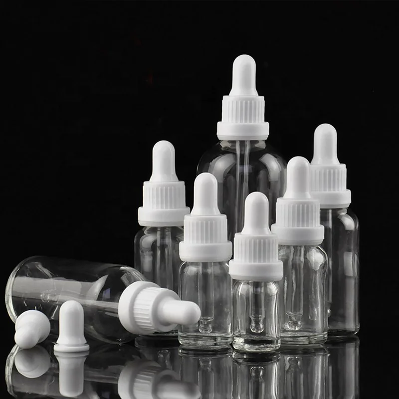 tamper evident plastic dropper cap 18 mm matte black dropper with glass pipette for essential oil bottles