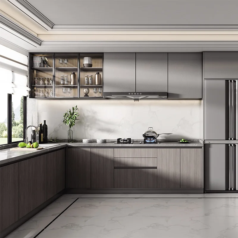 Modern Ready To Assemble Modular Style White kitchen furniture solid wood kitchen cabinet cupboard sets kitchen cabinet model