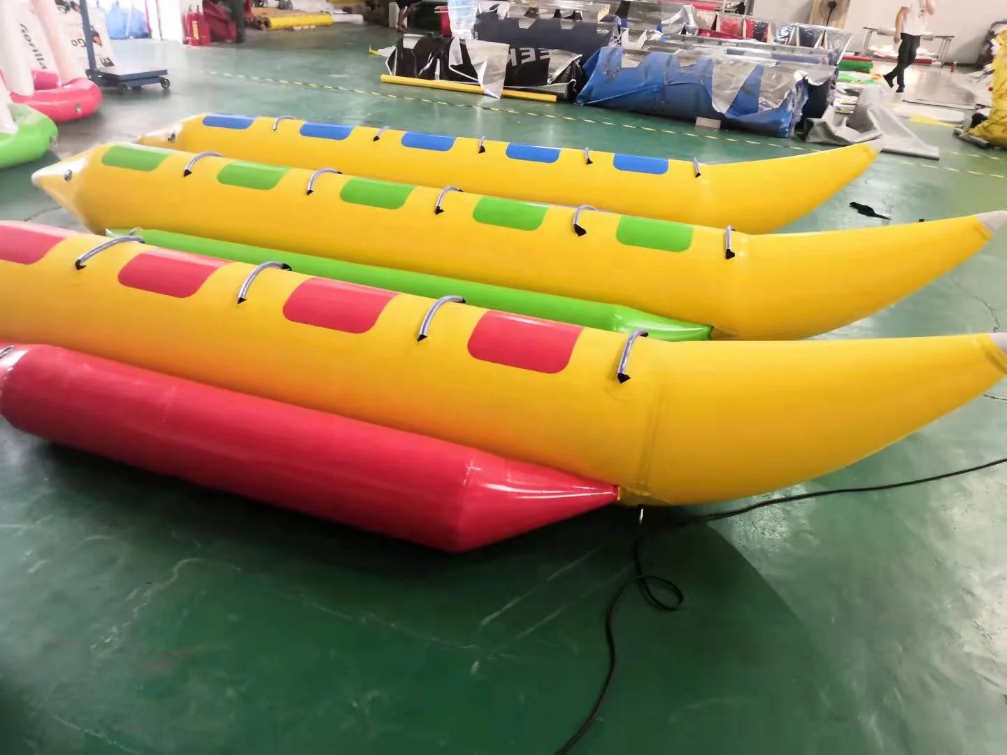 Custom Inflatable Water Recreation Sports Banana Flying Fish Boat Adult Surf Tug Boat Entertainment Equipment