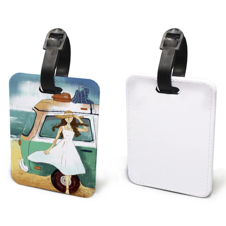 Sublimation Blank Personalized Luggage Tag Office Luggage Tag Bridesmaids Luggage Tags Pu Leather Cover