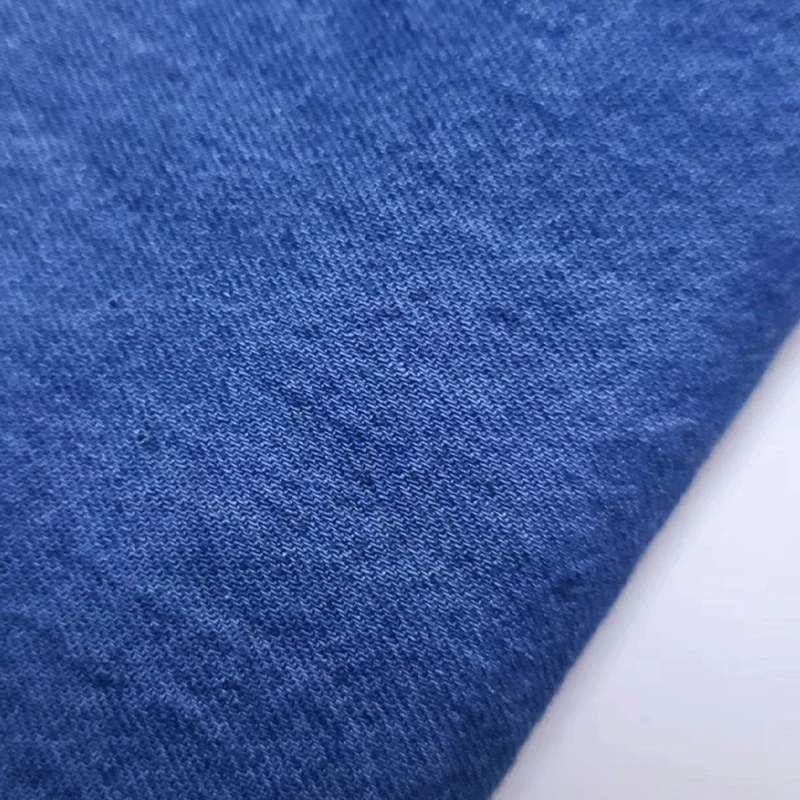 41022-Hot Sale 15% Hemp 85% Cotton Twill Dyed Denim Clothing Material Fashion Washed Hemp Cotton Jeans Fabric