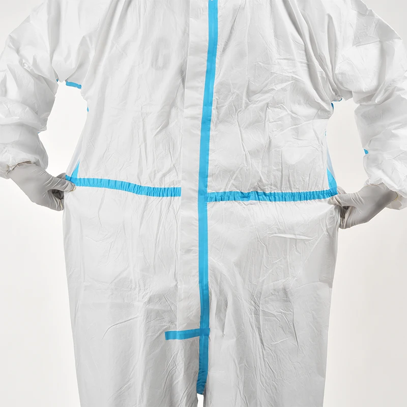 cat iii disposable suit tyvek coverall 65g type 4 workwear coveralls breathable disposable blue coverall