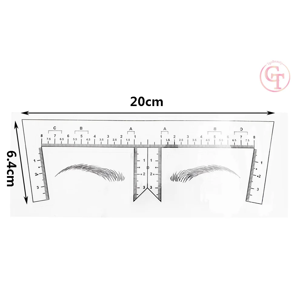 Private Label Disposable Eyebrow Ruler Sticker Microblading Stencil Brow Mapping Stickers for Powder Brow Training Academy