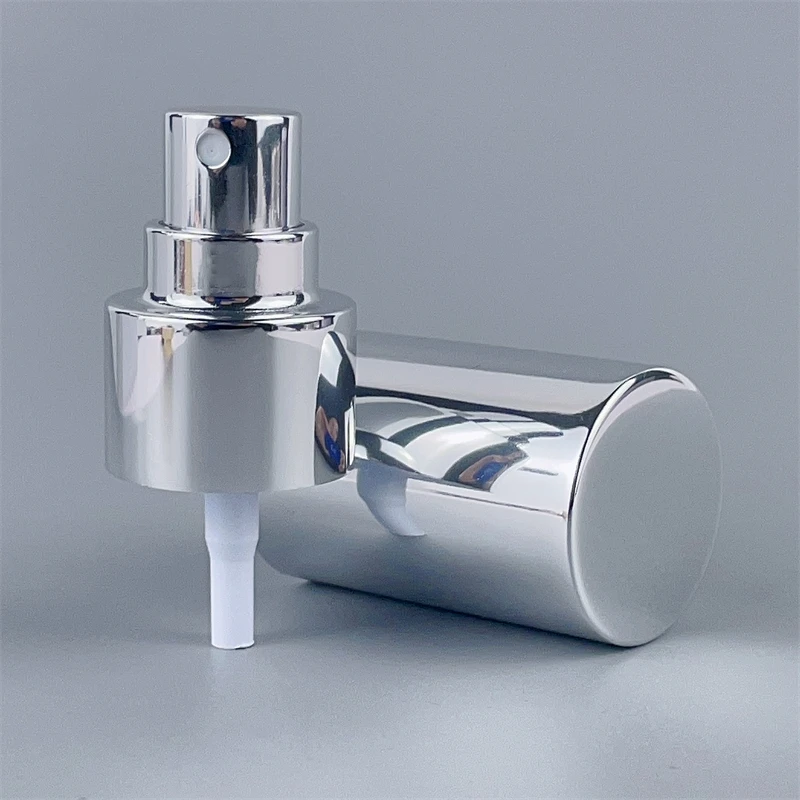 custom color 24/410 shiny silver fine mist sprayer pump aluminum perfume pump free sample full aluminum advanced spray pump