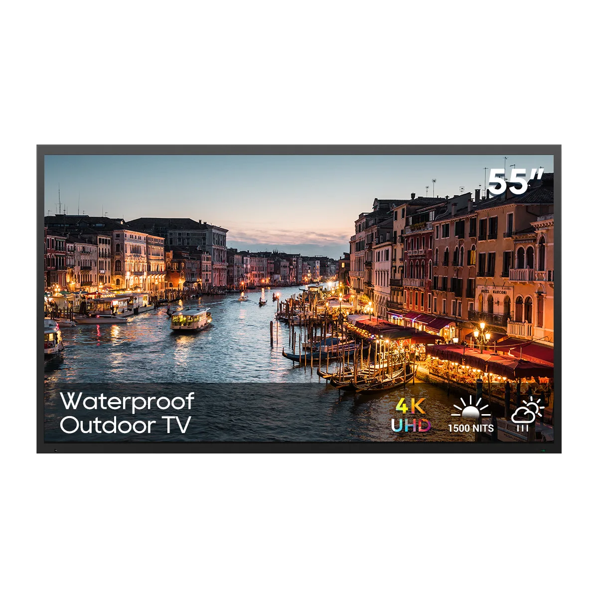 55 Inch Big Screen Outdoor LED TV Television 4K UHD Waterproof Advertising Screen 1500nit Smart TVs with Tuner