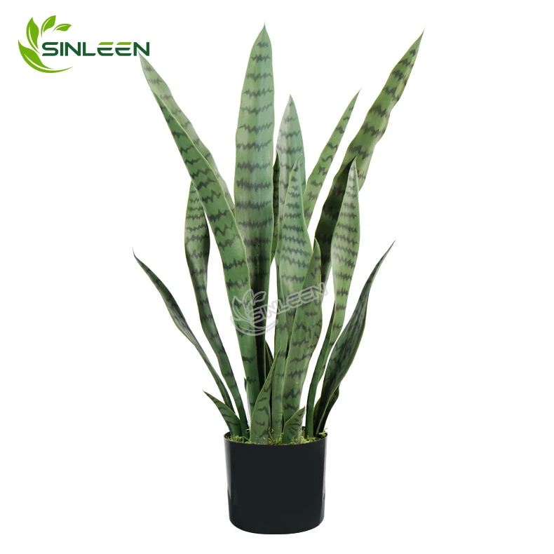 75 см Sansevieria змея бонсай Настоящее искусственное зеленое украшение для гостиной в помещении растение с горшком