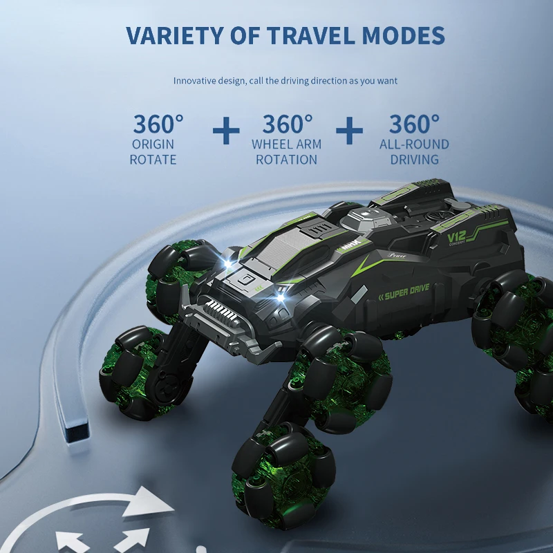 RC Многофункциональный трюк 8WD автомобиля 360 градусов вращения дрейф для взрослых пульт дистанционного управления; Не деформируется и не игрушки сборка