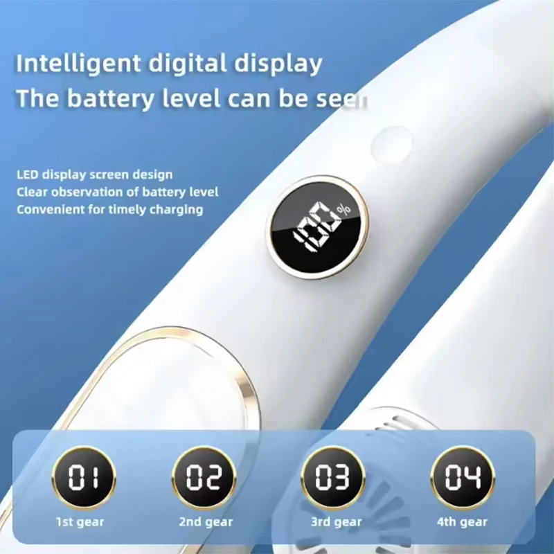 Air conditioner electric portable hanging semiconductor refrigerator cooling neck fan for outdoor sports fan